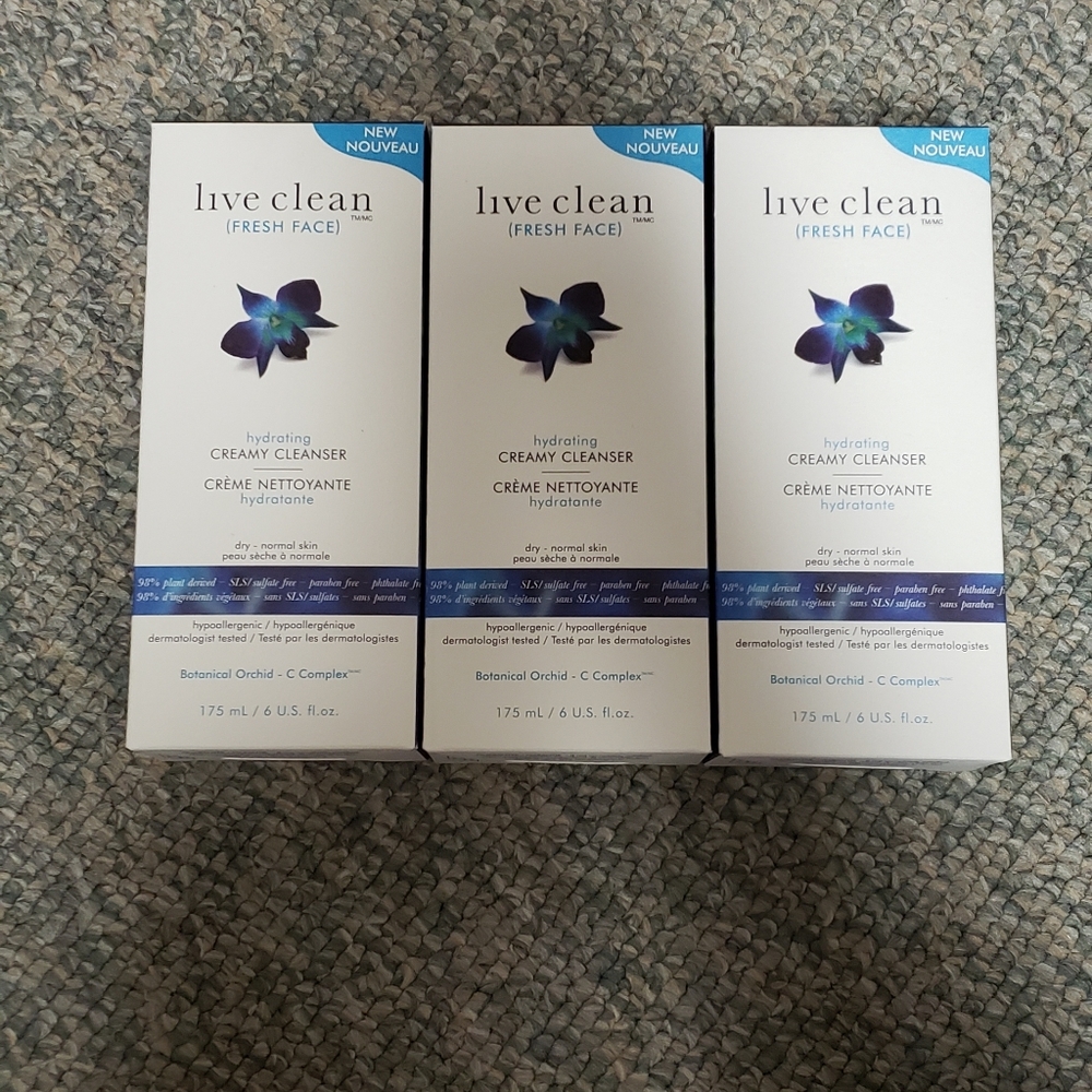 NWOT 3× Live Clean hydrating creamy cleanser